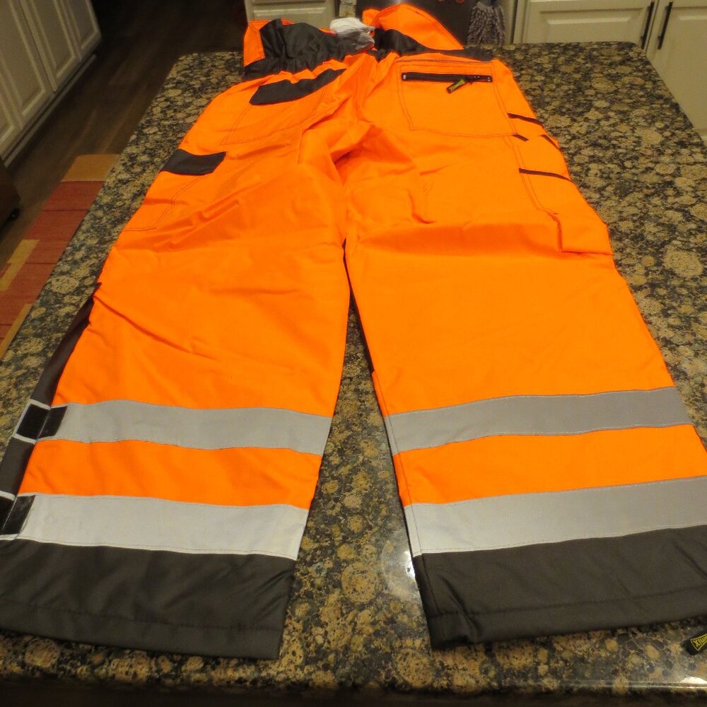 OccuNomix Men's Sz:XL High Visibility Orange Winter Bibs / Overalls -Hunting NWT
